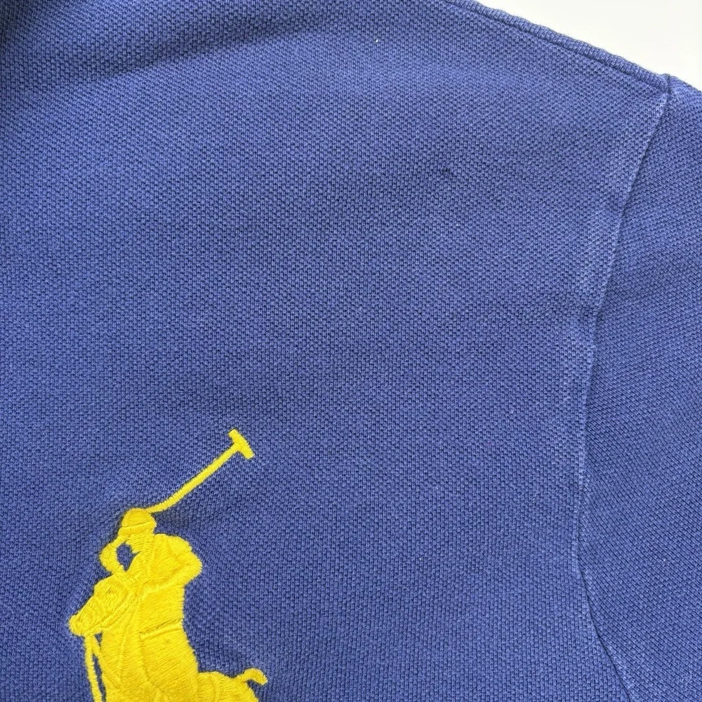 Vintage Ralph Lauren Polo Shirt Size XL Classic Fit Blue BIG PONY  #3 Mens Rugby